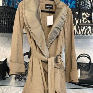 Giorgio Armani Beige Shawl Collar Tie Waist Coat - Size M